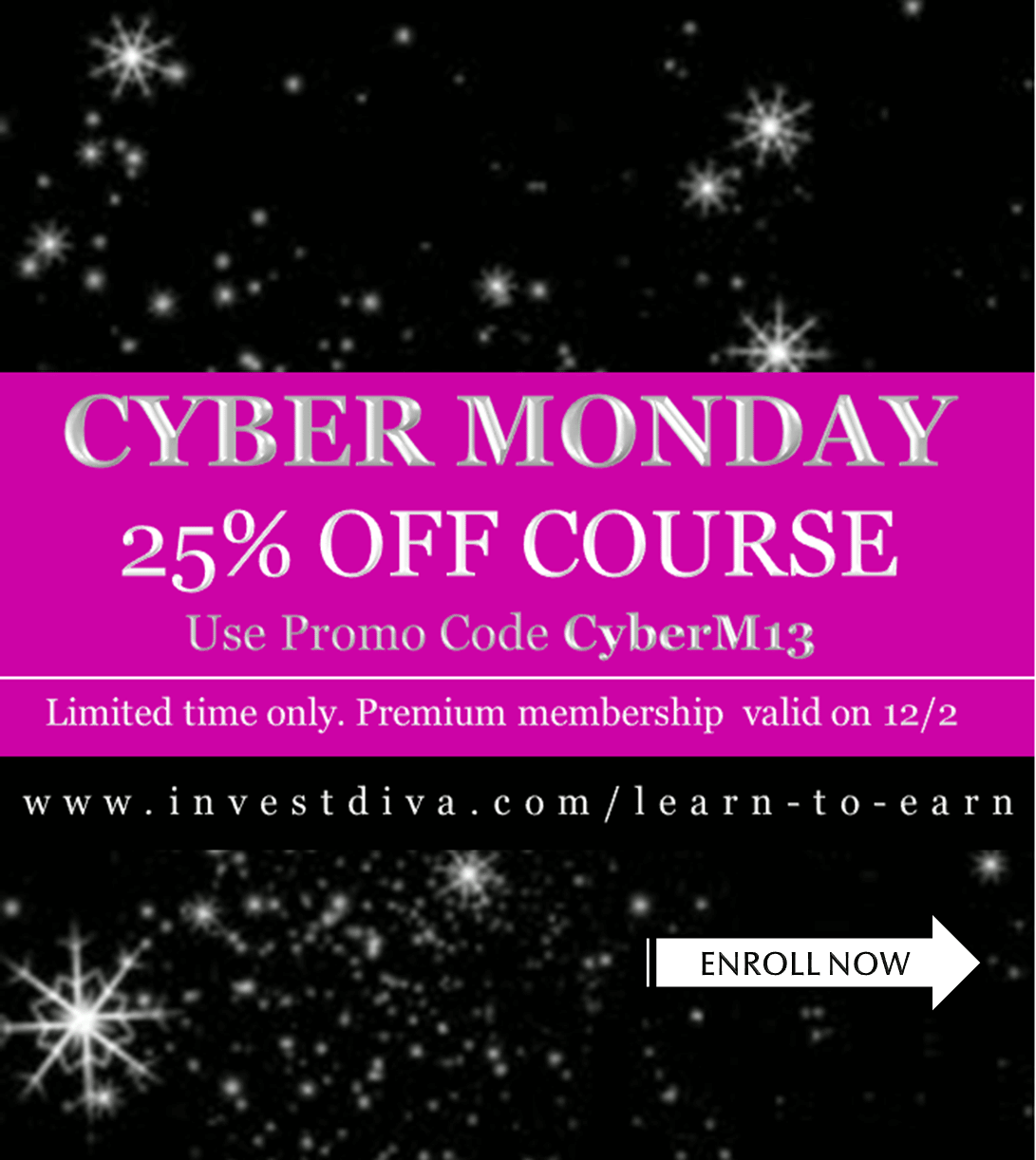 Cyber Monday Invest!   ing Education Course 25 Off Invest Diva - 